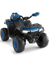 Garvee 12V Kids Electric ATV Ride-On Car – Dual Motors – Parent Remote Control – LED Lights, wireless, Music, USB, Spring Suspension – Outdoor Off-Road Four Wheeler for Boys & Girls Ages 3-8 – Royal Blue - Royal Blue