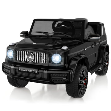 Garvee 12V Kids Ride on Car, Licensed Mercedes Benz G63 Electric Car w/Remote Control, Music, Spring Suspension, LED Light, Bluetooth, Horn, AUX, Safety Lock Battery Powered Electric Vehicle - Black