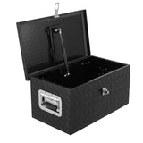 Garvee 20 Inch Aluminum Diamond Plate Tool Box With Lock and Keys, Heavy Duty Waterproof Truck Storage Organizer Chest for Pick Up Truck Bed, Rv Trailer/Van With Side Handle - Black