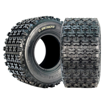 Garvee 18x9.5-8 Sport-Racing ATV Tires, 4 PR Tubeless Off-Road Tires, Knobby Tread, Durable Heavy-Duty, Mud Trail, Black, Set of 2