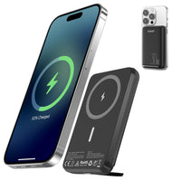 Garvee Wireless Portable Charger PD 30W 10000mAh Magnetic Power Bank, Mag-Safe Battery Pack with Foldable Stand and 12N Stronger Magnet for iPhone 14/13/12 Series