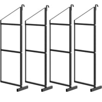 Garvee Shipping Container Shelving Brackets 4PCS, 3-Tier 22''D x 60''H Black Powder Coated Steel Shelf Support for Cargo Storage, Easy to Hang and Remove for Heavy Duty Containers, Workbenches