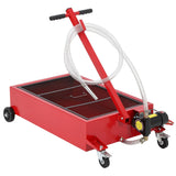 Garvee Low Profile Oil Drain Pan 25-Gallon with 180W 12V Electric Pump, Carbon Steel, Folding Handle & 8FT Hose for Cars, SUVs, Trucks - Red