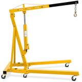 Garvee Engine Hoist,2 TON 4000lbs Folding Hydraulic Car Engine Motor Crane Lifter,Cherry Picker with 6 Iron Caster Wheels - Yellow - Yellow