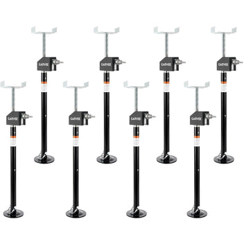 GARVEE 8-Pack RV Slide-Out Support Jacks, 5,000 lbs Each, 21–49 in Quick-Lift Adjustable Steel Stabilizers, Power Drill & Hand Crank Compatible for Campers & Travel Trailers, Black