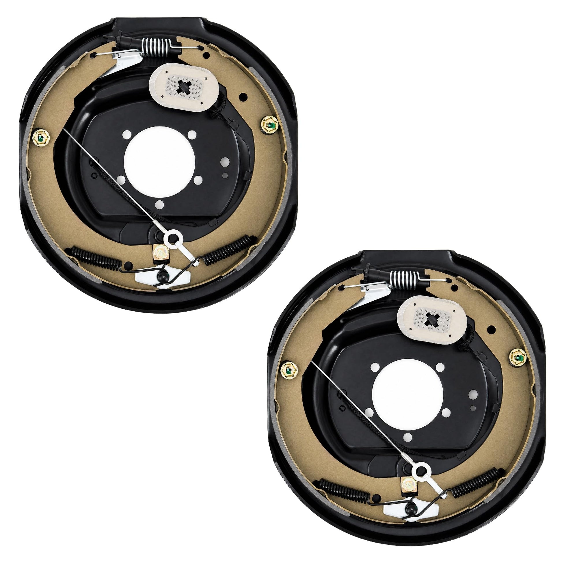 Garvee 12" x 2" Electric Trailer Brake Assembly, Self-Adjusting Electric Brakes Kit for 7000 Lbs Axle, 5-Hole Mounting Brake Backing Plates, Left & Right Side Braking System Replacement Parts, 1 Pair