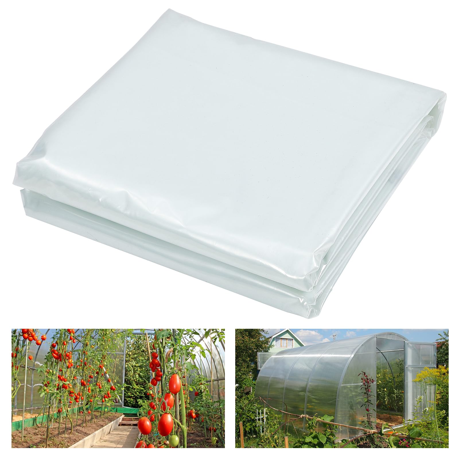 Garvee Greenhouse Plastic Sheeting Film Cover 25FT x 40FT, Polyethylene Greenhouse Film 6 Mil Heavy Duty,Plastic Sheeting UV Resistant for Farm, Garden, Windproof Frost& Dust Proof