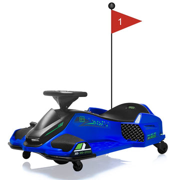 Garvee Ride - G Series: 24V Drift Go-Kart for Kids: Quality Metal, 7.5mph, LED, Music, for 8-12 Years Old - Blue