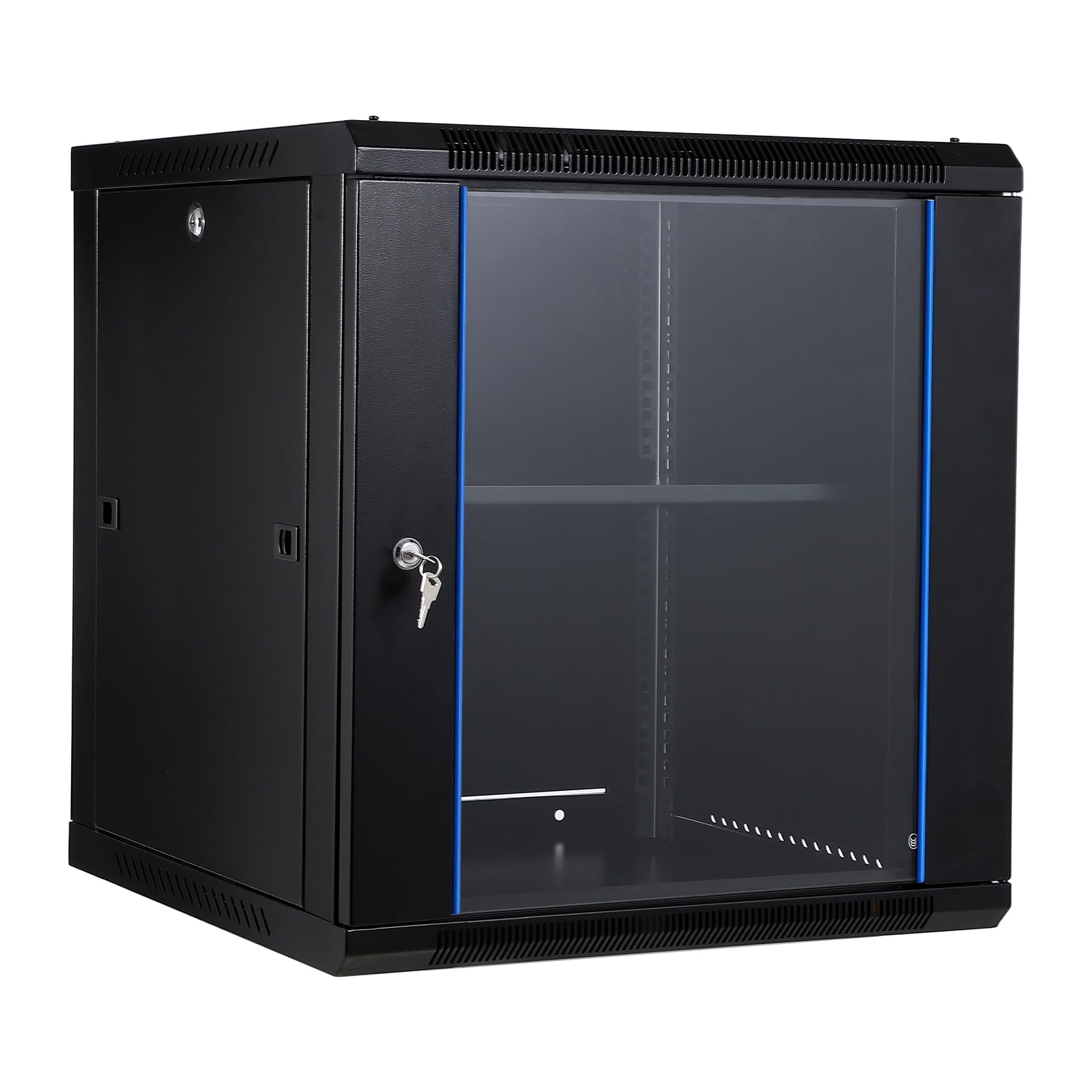 Garvee 12U Wall Mount Network Cabinet - 23.6" Deep Server Rack Enclosure with Locking Glass Door & Removable Side Panels, IT/AV Equipment Rack for Secure Data and Audio-Visual Installations