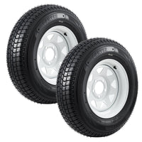 Garvee ST205/75D14 Trailer Tire and Wheel Assembly, Heavy-Duty Load Range C 6PR, 5 Lug White Modular Wheel, 14 Inch Tires for Utility and Boat Trailers, Set of 2
