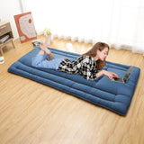 Garvee Twin Size Futon Mattress, Japanese Floor Mattress Floor Bed for Kids Adults Roll Up Sleeping Mattress, Tatami Mat Dorm Floor Mattress Pad for Easy Storage, Navy Blue - Navy blue