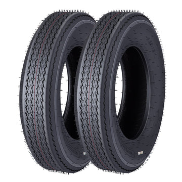 Garvee 5.30-12 Trailer Tires, 2 Pack, Load Range C 6PLY, Max Load 475 LBS @ 80 PSI, Tread Depth 6mm, Spoke Wheel,Suitable for All Kinds of Small and Light Trailers