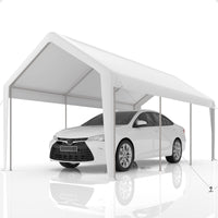 Garvee 13'x20' 200G Carport Top Replacement Cover , Heavy-Duty Garage Top Tent Shelter Tarp Waterproof & UV Protected (Top Cover Only, Frame Not Included), White