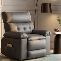 Garvee Oversized Recliner Chairs with Heat and Massage - 360° Swivel Lazy Boy Recliner Chair for Adults- Manual Rocking Chair with Cup Holder for Living Rooms, Bedrooms, and Nurseries - Grey