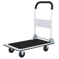Garvee Platform Truck Cart 330 LBS Load Capacity, Foldable Steel Hand Push Dolly with 4" Rubber Wheels, Heavy Duty Flatbed Hand Cart 29" x 19" for Loading and Moving, Home Office Warehouse