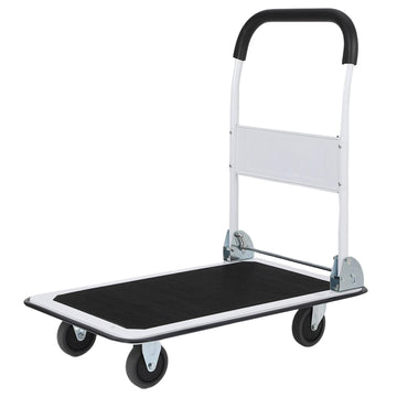 Garvee Platform Truck Cart 330 LBS Load Capacity, Foldable Steel Hand Push Dolly with 4" Rubber Wheels, Heavy Duty Flatbed Hand Cart 29" x 19" for Loading and Moving, Home Office Warehouse