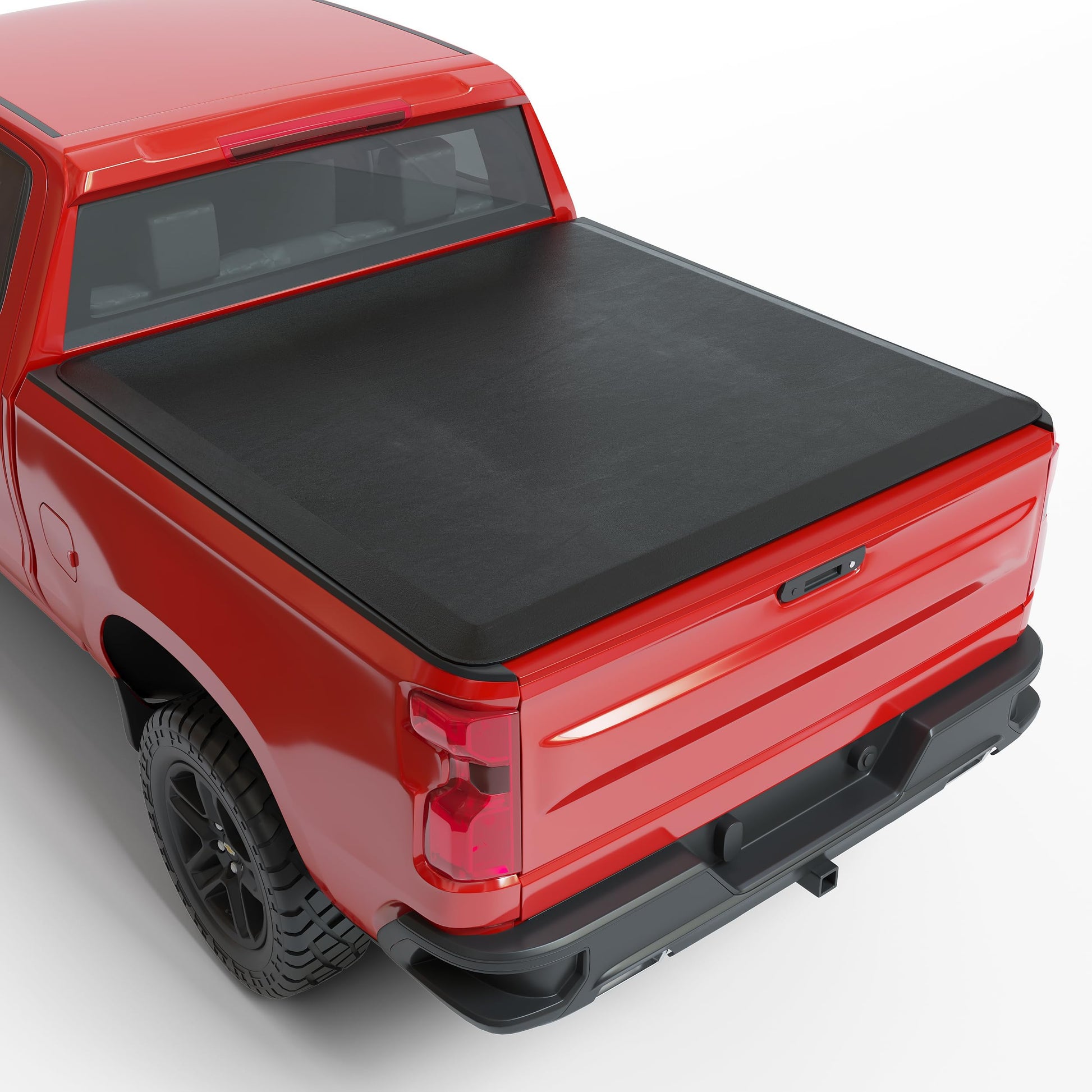 Garvee Soft Quad-Fold Tonneau Cover - Fits 2014-2018 Chevrolet Silverado/Sierra 1500 with 6.6 FT Bed, Folding Truck Bed Cover with Aluminum and PVC Construction, Black