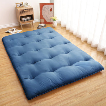 Garvee Futon Mattress Japanese Floor Mattress, Twin Size Tatami Mattress Kids Sleeping Mat for Dormitory, Roll Up Mattress Japanese Floor Mat for Sleep, Easy to Store, Navy Blue