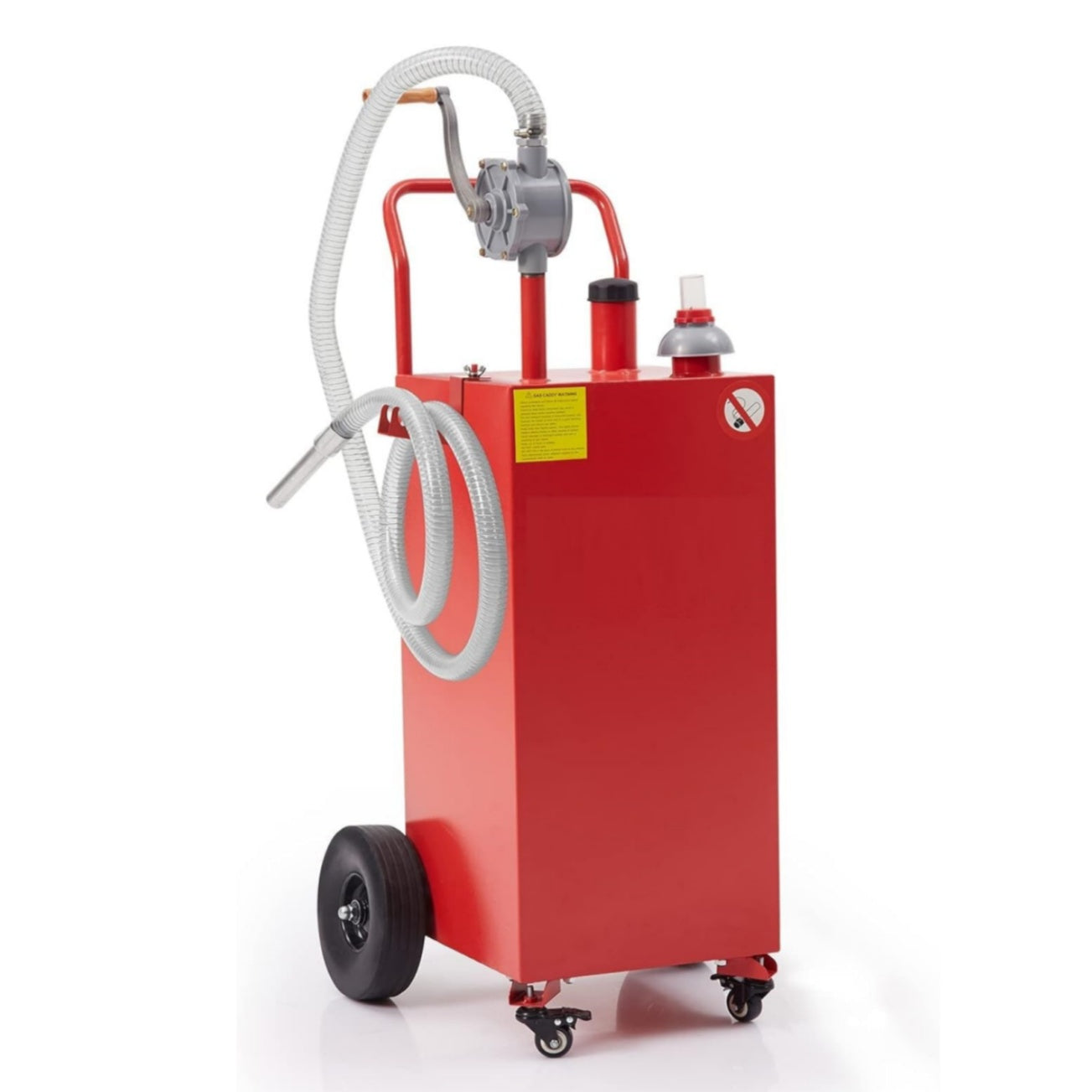 Garvee 40 Gallon Gas Caddy Portable Fuel Tank with 2-Way Rotary Pump & Wheels Polyethylene UV-Resistant Manual Nozzle for Cars & Boats