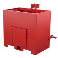 Garvee Ballast Box 3 Point Category 1 Tractor, 800lbs Capacity Tractor Ballast with 2" Hitch Receiver, Fits Category 1 Tractor Attachment, Black