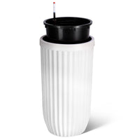 Garvee 31" Tall White Planter with Water Level Monitor, Self-Watering System & Wheels - Medium Flower Pot for Living Room, Office, Patio & Garden