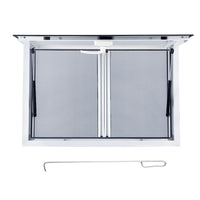 Garvee Concession Window 53" W x 33" H, Food Truck Service Window with 2 Horizontal Sliding Screen Windows & Awning Door, Aluminum Alloy Serving Window for Food Trucks  (Glass Not Included)