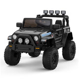 Garvee Ride - P Series: 12V Kids Ride On Truck Car w/Parent Remote Control, Spring Suspension, Led Lights,3 Speed Adjustable, Kids Gift for Boys and Girls - Black - Black