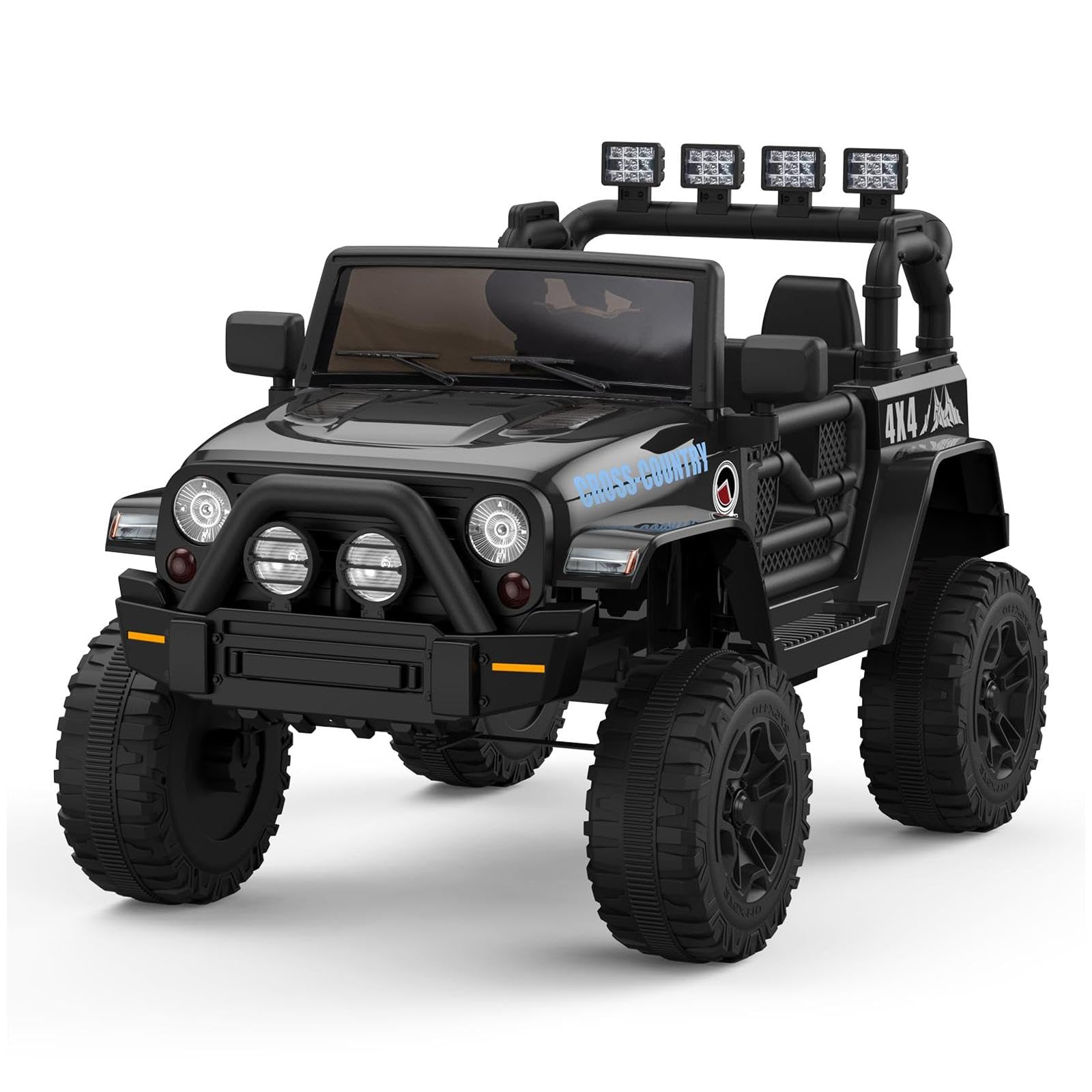 Garvee Ride - P Series: 12V Kids Ride On Truck Car w/Parent Remote Control, Spring Suspension, Led Lights,3 Speed Adjustable, Kids Gift for Boys and Girls - Black
