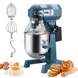 Garvee 15QT Commercial Food Mixer, Professional Large Stand Mixer With 3-Speed Adjustable, Heavy Duty Electric Dough Mixer for Restaurant Industrial Grade, Steel Bowl, Dough Hooks - Blue