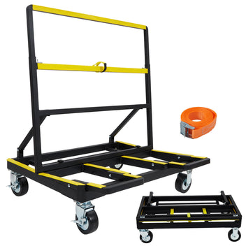 GARVEE 2200 LB Drywall Ceramic Tile Cart - Extendable Folding Dolly with/Brakes & 4 Swivel Wheels for Sheetrock, Plywood, Glass & Construction