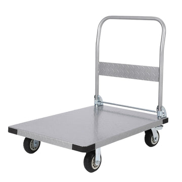 Garvee Platform Truck Cart 2000 LBS Load Capacity, Foldable Steel Hand Push Dolly with 6" TPR Brake Wheels, Heavy Duty Flatbed Hand Cart 36" x 24" for Loading and Moving, Home Office Warehouse