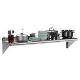Garvee Wall Mount Stainless Steel Shelf 12 x 48 Inch, NSF Certified Shelves, 280 lb Load Capacity Heavy Duty Floating Shelf Kitchen Storage Racks for Restaurant, Hotel and Garage - Silver