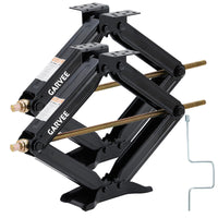 Garvee 7500 lbs RV Scissor Jacks, 24" Heavy-Duty Leveling Stabilizers with Crank Handle, 4"-24" Adjustable Height, Powder-Coated Steel Base for Travel Trailers, RVs, and Campers, 2 Pack