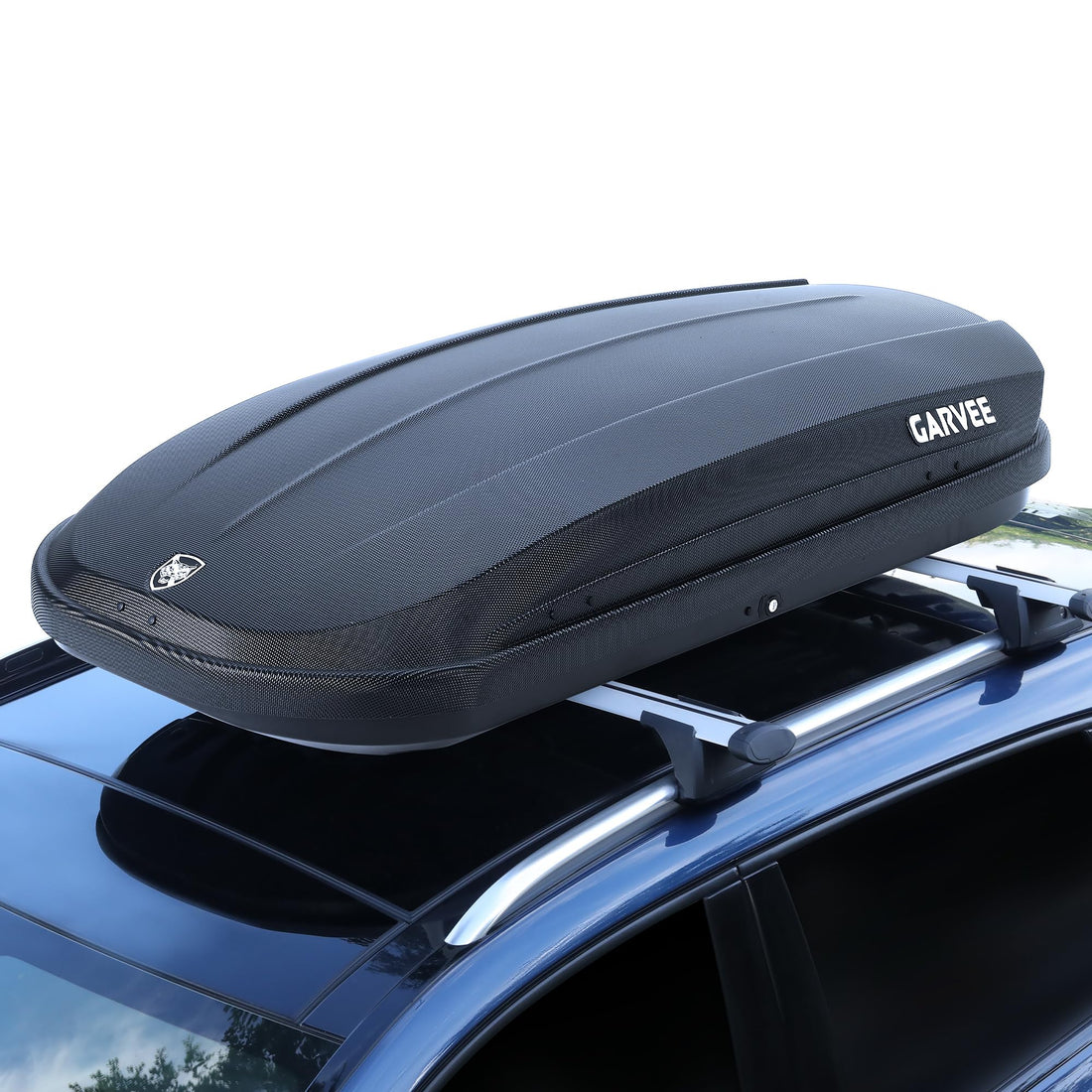 Garvee Rooftop Cargo Box Carrier, Dual-Side Opening Hard-Shell Roof Mount with 12 Cubic Feet Storage, 165 lbs Capacity, Secure Straps & Keys for Travel, Black