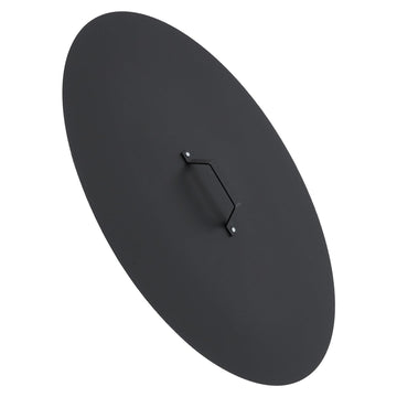 Garvee Fire Pit Cover - Compatible with Bonfire, Round Stainless Steel with Handle, Fits Inset Fire Pit, Perfect for Outdoor Patio Camping,28 * 28inch,Black
