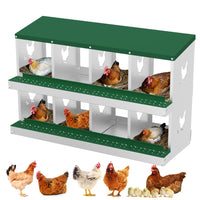 Garvee 8 Compartments Metal Chicken Nesting Boxes, Nesting Boxes, Chicken Laying Box with Roll Out Egg Collection with Vented Holes