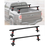 Garvee Truck Ladder Rack 800LBS Capacity Adjustable Height 10.51-11.53" Aluminum Heavy-Duty Steel, Fits Large Pickup Beds, Outdoor Hauling