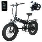 Garvee 20" x 4.0 Fat Tires Folding Electric Bike for Adults, 48V Removable Lithium Battery 750W Peak Power E-Bike, Large LCD Display, 6 Levels of Pedal Assist for Commuting and Riding - black