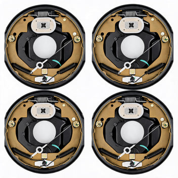 Garvee 10"x2-1/4" Electric Trailer Brake Assembly, Self-Adjusting Electric Brakes Kit for 3500 Lbs Axle, 4-Hole Mounting Brake Backing Plates, Left & Right Side Braking System Replacement Parts, 2 Pair