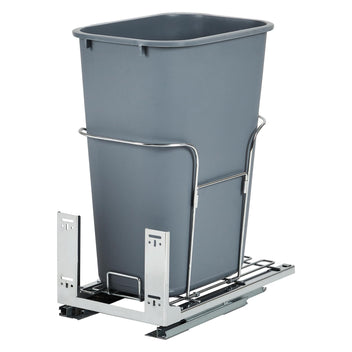 Garvee 1×35 QT Garbage Waste Recyling Bin with Full Extension Slides, Space-Saving Design, Eco-Friendly Waste Management, Pullout Trash Can for Under Kitchen Cabinets, Light Greyish Blue