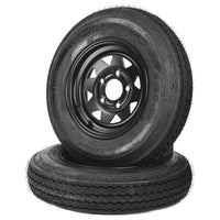Garvee 2-Pack Trailer Tire On Rim 5.30-12 5 Lug 4.5" PCD Load Range C Black - Durable Heavy-Duty Trailer Tires & Wheels