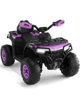 Garvee 12V Kids Electric ATV Ride-On Car – Dual Motors – Parent Remote Control – LED Lights, wireless, Music, USB, Spring Suspension – Battery Powered Outdoor Quad Toy for Boys & Girls – Purple - Purple