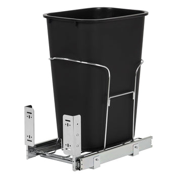 Garvee 1×35 QT Garbage Waste Recyling Bin with Full Extension Slides, Space-Saving Design, Eco-Friendly Waste Management, Multi-Purpose Bins, Pullout Trash Can for Under Kitchen Cabinets, Black