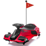 Garvee Ride - G Series: 24V Drift Go-Kart for Kids: Quality Metal, 7.5mph, LED, Music, for 8-12 Years Old - Red - Red