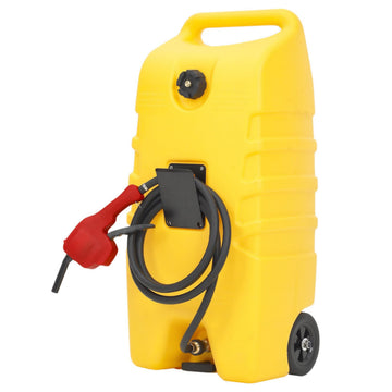 Garvee  14 Gallon Portable Fuel Caddy, Marine Gas Tank with I-Shaped Handle, and 10FT Hose, Perfect for Boats, Outboard Engines, Yachts, Fishing, Mowers, ATVs, Farm, and Home Use, Yellow
