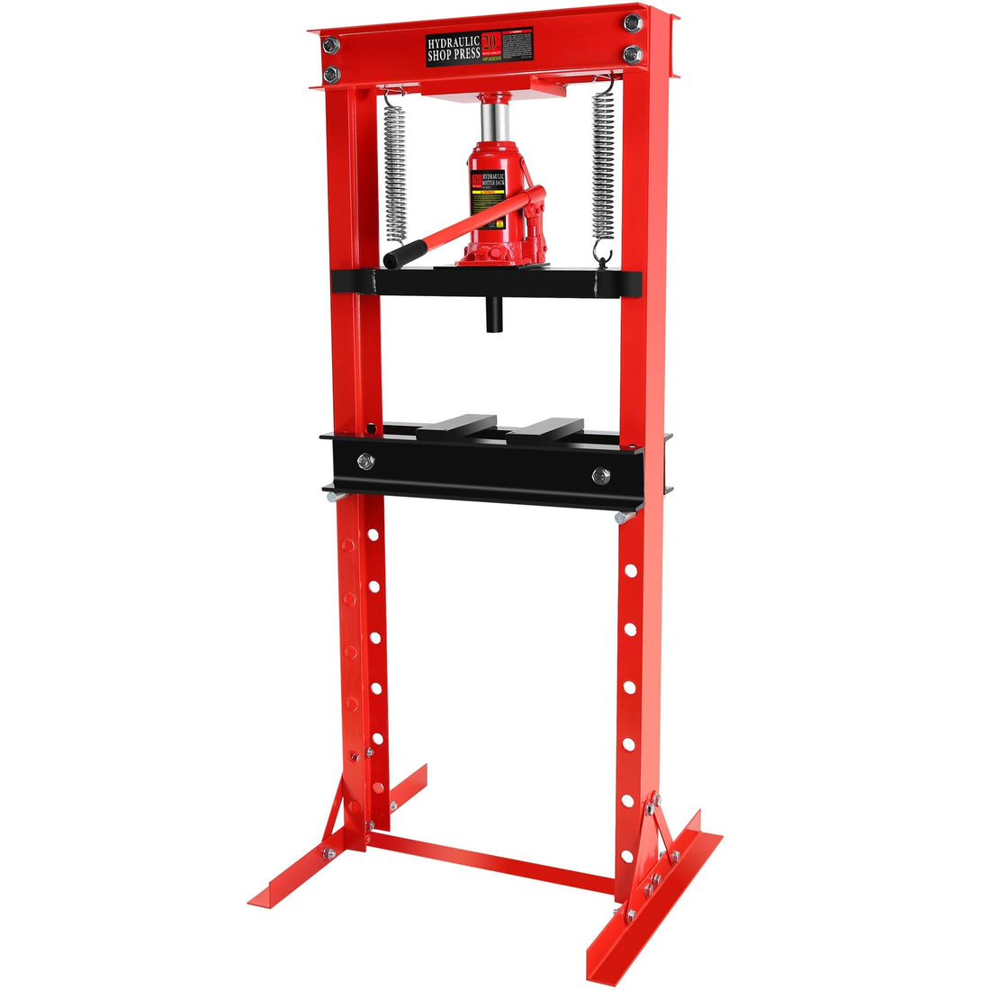 Garvee Hydraulic Press 20 Ton H-Frame Adjustable Shop Press With Stamping Plates For Garage Floor, Black, Heavy Duty