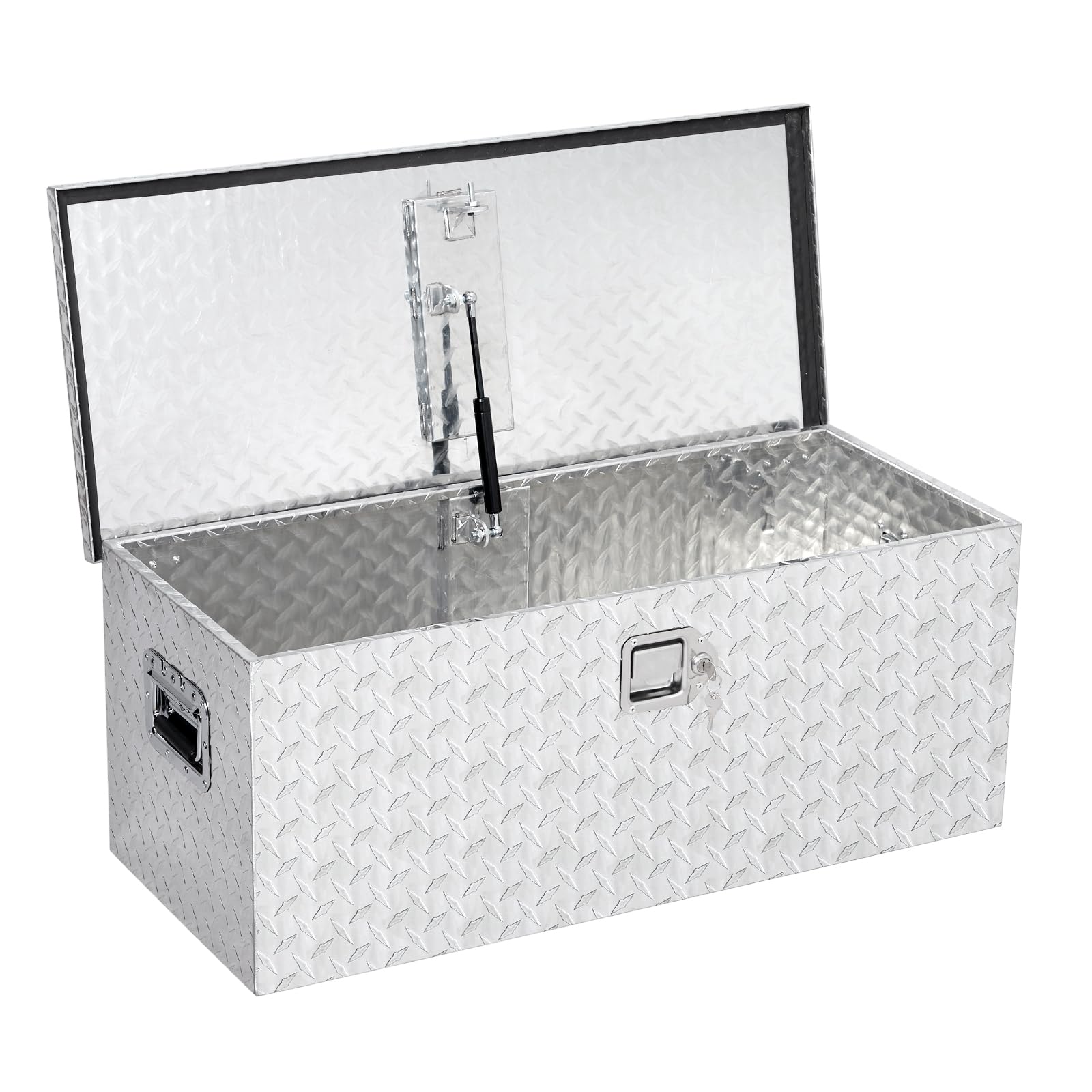Garvee 48-Inch Aluminum Truck Tool Box - Heavy-Duty Waterproof Storage Organizer Chest with Handle & Lock for Pickup Truck Beds & RVs, 48" x 15" x 15", Silver