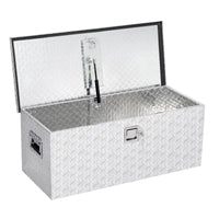 Garvee 48-Inch Aluminum Truck Tool Box - Heavy-Duty Waterproof Storage Organizer Chest with Handle & Lock for Pickup Truck Beds & RVs, 48" x 15" x 15", Silver