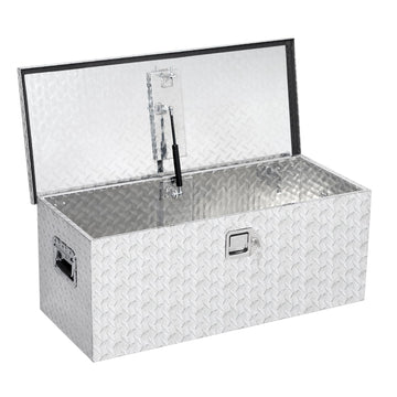 Garvee 48-Inch Aluminum Truck Tool Box - Heavy-Duty Waterproof Storage Organizer Chest with Handle & Lock for Pickup Truck Beds & RVs, 48" x 15" x 15", Silver