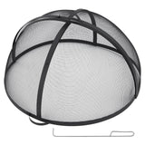 Garvee Outdoor Fire Pit Spark Screen Cover Accessory - 30 Inch Round Heavy Duty Stainless Steel Ember Cover with Heavy Duty Hinges, Flaky Black Design for Patio Backyard - Flake black